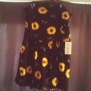 Romper sunflowers black
